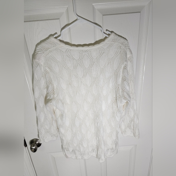 Cato Womens White Lace Sweater Top XL - Picture 8 of 9